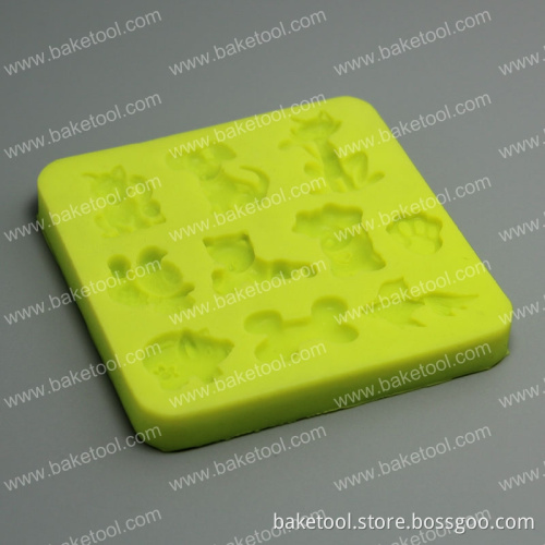 Mini Animals/Dog Bone/Pawprint patterns Silicone Mold For Fondant Cake Decorating
